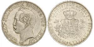 1 Thaler Anhalt-Dessau (1603 -1863) / Anhalt (1806 - 1918) Plata Leopoldo IV de Anhalt (1794 – 1871)