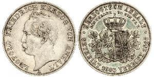 1 Thaler Anhalt-Dessau (1603 -1863) / Anhalt (1806 - 1918) Plata Leopoldo IV de Anhalt (1794 – 1871)