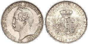 1 Thaler Anhalt-Dessau (1603 -1863) / Anhalt (1806 - 1918) Plata Leopoldo IV de Anhalt (1794 – 1871)