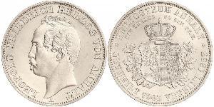 1 Thaler Anhalt-Dessau (1603 -1863) / Anhalt (1806 - 1918) Plata Leopoldo IV de Anhalt (1794 – 1871)