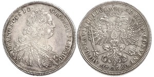 1 Thaler Augsburgo (1276 - 1803) Plata Francisco I del Sacro Imperio Romano Germánico(1708-1765)