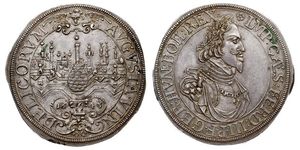 1 Thaler Augsburgo (1276 - 1803) Plata Ferdinand III, Holy Roman Emperor (1608-1657)