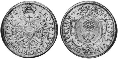 1 Thaler Augsburgo (1276 - 1803) Plata Leopoldo I de Habsburgo(1640-1705)