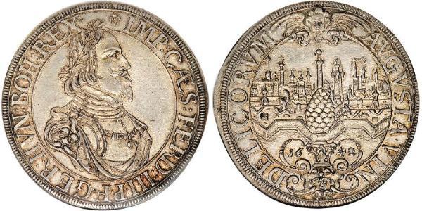 1 Thaler Augsburgo (1276 - 1803) Plata Ferdinand III, Holy Roman Emperor (1608-1657)