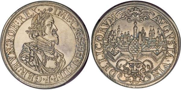 1 Thaler Augsburgo (1276 - 1803) Plata Ferdinand III, Holy Roman Emperor (1608-1657)