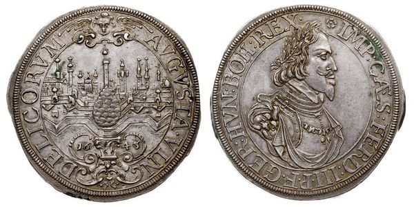 1 Thaler Augsburgo (1276 - 1803) Plata Ferdinand III, Holy Roman Emperor (1608-1657)