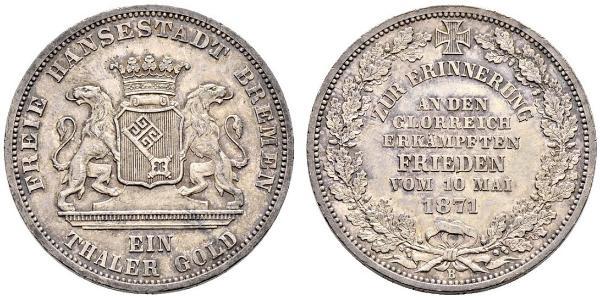 1 Thaler Bremen (estado) Plata 