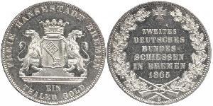 1 Thaler Bremen (estado) / States of Germany Plata 