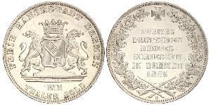 1 Thaler Bremen (estado) / States of Germany Plata 