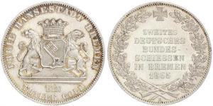 1 Thaler Bremen (estado) / States of Germany Plata 