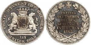 1 Thaler Bremen (estado) / States of Germany Plata 