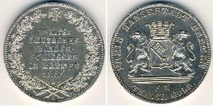 1 Thaler Bremen (estado) / States of Germany Plata 