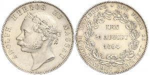 1 Thaler Ducado de Nassau (1806 - 1866) Plata Adolfo de Luxemburgo