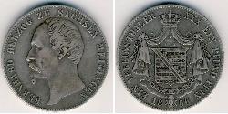 1 Thaler Ducado de Sajonia-Coburgo-Gotha (1826-1920) Plata 