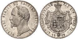 1 Thaler Ducado de Sajonia-Meiningen (1680 - 1918) Plata Bernardo II de Sajonia-Meiningen