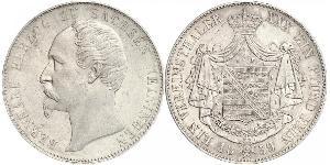 1 Thaler Ducado de Sajonia-Meiningen (1680 - 1918) Plata Bernardo II de Sajonia-Meiningen