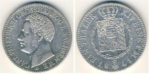 1 Thaler Ducado de Sajonia-Weimar-Eisenach (1809 - 1918) Plata Carlos Federico de Sajonia-Weimar-Eisenach