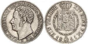 1 Thaler Ducado de Sajonia-Weimar-Eisenach (1809 - 1918) Plata Carlos Federico de Sajonia-Weimar-Eisenach