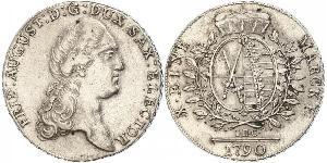 1 Thaler Electorado de Sajonia (1356 - 1806) Plata Augusto II de Polonia (1670 - 1733)