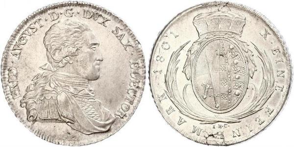 1 Thaler Electorado de Sajonia (1356 - 1806) Plata Federico Augusto I de Sajonia