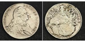 1 Thaler Electorate of Bavaria (1623 - 1806) Plata Carlos Teodoro del Palatinado y Baviera (1724 - 1799)