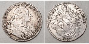 1 Thaler Electorate of Bavaria (1623 - 1806) Plata Maximiliano III José, Elector de Baviera(1727 – 1777)