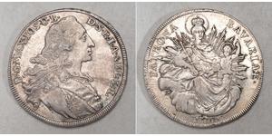 1 Thaler Electorate of Bavaria (1623 - 1806) Plata Maximiliano III José, Elector de Baviera(1727 – 1777)