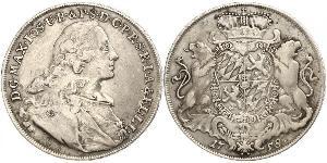 1 Thaler Electorate of Bavaria (1623 - 1806) Plata Maximiliano III José, Elector de Baviera(1727 – 1777)