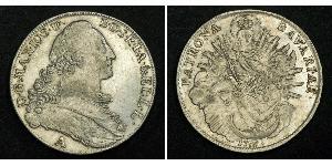 1 Thaler Electorate of Bavaria (1623 - 1806) Plata Maximiliano III José, Elector de Baviera(1727 – 1777)