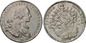 1 Thaler Electorate of Bavaria (1623 - 1806) Plata Maximiliano III José, Elector de Baviera(1727 – 1777)