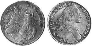 1 Thaler Electorate of Bavaria (1623 - 1806) Plata Maximiliano III José, Elector de Baviera(1727 – 1777)