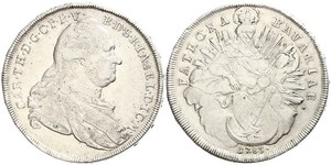 1 Thaler Electorate of Bavaria (1623 - 1806) Plata Carlos Teodoro del Palatinado y Baviera (1724 - 1799)