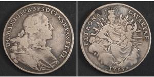 1 Thaler Electorate of Bavaria (1623 - 1806) Plata Maximiliano III José, Elector de Baviera(1727 – 1777)