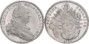 1 Thaler Electorate of Bavaria (1623 - 1806) Plata Carlos Teodoro del Palatinado y Baviera (1724 - 1799)