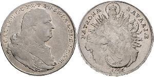 1 Thaler Electorate of Bavaria (1623 - 1806) Plata Carlos Teodoro del Palatinado y Baviera (1724 - 1799)