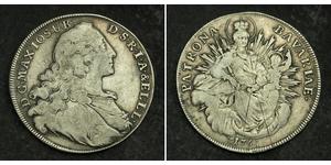 1 Thaler Electorate of Bavaria (1623 - 1806) Plata Maximiliano III José, Elector de Baviera(1727 – 1777)