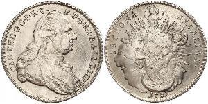1 Thaler Electorate of Bavaria (1623 - 1806) Plata Carlos Teodoro del Palatinado y Baviera (1724 - 1799)