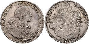 1 Thaler Electorate of Bavaria (1623 - 1806) Plata Maximiliano III José, Elector de Baviera(1727 – 1777)