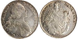 1 Thaler Electorate of Bavaria (1623 - 1806) Plata Maximiliano III José, Elector de Baviera(1727 – 1777)