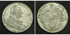 1 Thaler Electorate of Bavaria (1623 - 1806) Plata Carlos Teodoro del Palatinado y Baviera (1724 - 1799)