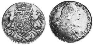 1 Thaler Electorate of Bavaria (1623 - 1806) Plata Maximiliano III José, Elector de Baviera(1727 – 1777)