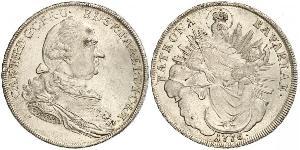 1 Thaler Electorate of Bavaria (1623 - 1806) Plata Carlos Teodoro del Palatinado y Baviera (1724 - 1799)