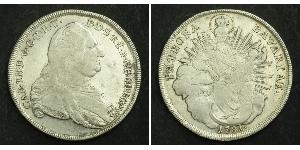 1 Thaler Electorate of Bavaria (1623 - 1806) Plata Carlos Teodoro del Palatinado y Baviera (1724 - 1799)