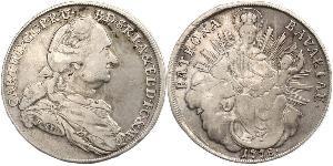 1 Thaler Electorate of Bavaria (1623 - 1806) Plata Carlos Teodoro del Palatinado y Baviera (1724 - 1799)