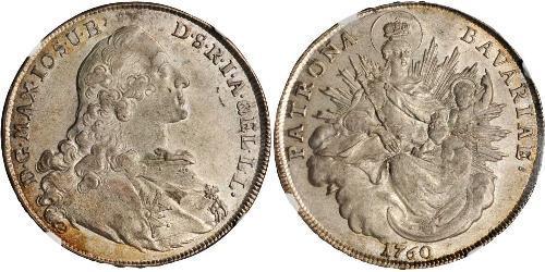 1 Thaler Electorate of Bavaria (1623 - 1806) Plata Maximiliano III José, Elector de Baviera(1727 – 1777)