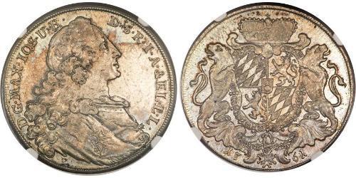 1 Thaler Electorate of Bavaria (1623 - 1806) Plata Maximiliano III José, Elector de Baviera(1727 – 1777)