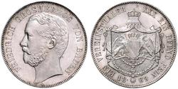 1 Thaler Gran Ducado de Baden (1806-1918) Plata Federico I de Baden (1826 - 1907)
