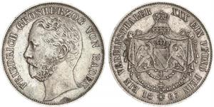 1 Thaler Gran Ducado de Baden (1806-1918) Plata Federico I de Baden (1826 - 1907)