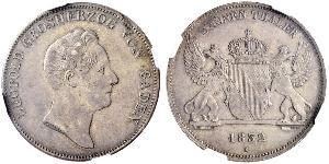 1 Thaler Gran Ducado de Baden (1806-1918) Plata Leopoldo I de Baden(1790 – 1852)