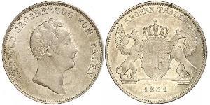 1 Thaler Gran Ducado de Baden (1806-1918) Plata Leopoldo I de Baden(1790 – 1852)